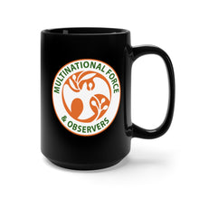 Load image into Gallery viewer, Black Mug 15oz - Multinational Force and Observers (MFO) Insignia X 300