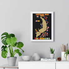 Load image into Gallery viewer, Premium Framed Vertical Poster - Map - Vietnam Units - 3 wo DS - Black