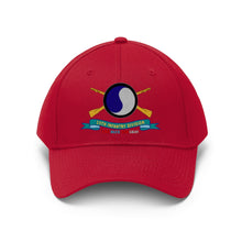 Load image into Gallery viewer, Twill Hat - Army - 29th Infantry Division - Shoulder Patch - The Blue and Gray w Br - Ribbon - Hat - Direct to Garment (DTG) - Printed