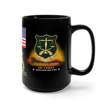 Load image into Gallery viewer, Black Mug 15oz - 502nd Military Police (MP) Company - 2nd Armored Division - Hell on Wheels - Fort Hood, TX with Humvee