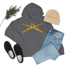 Load image into Gallery viewer, Unisex Heavy Blend Hooded Sweatshirt - Army - 24th Infantry Regiment Branch Wo Txt