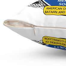 Load image into Gallery viewer, Spun Polyester Square Pillow - American Defenders Of Bataan Corregidor - Ms Logo