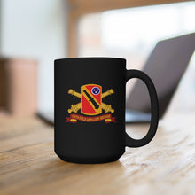 Load image into Gallery viewer, Black Mug 15oz - Army - 196th Field Artillery Brigade SSI w Br - Ribbon X 300
