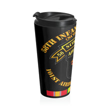 Load image into Gallery viewer, Stainless Steel Travel Mug - Army - 58th Infantry Platoon - Scout Dog - w VN SVC