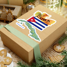 Load image into Gallery viewer, Kiss-Cut Stickers - Cuba - Cuba with Palm and Map Green X 300