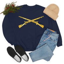 Load image into Gallery viewer, Unisex Heavy Blend Crewneck Sweatshirt - Army - Infantry Branch - Crossed Rifles