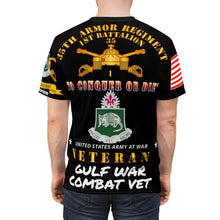 Load image into Gallery viewer, Unisex AOP - 1st Battalion, 35th Armor Regiment - To Conquer or Die - Gulf War Combat Veteran (CRUCIFIER) with Gulf War Service Ribbons