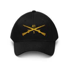 Load image into Gallery viewer, Unisex Twill Hat - 1st Battalion, 41st Infantry Regiment with Infantry Branch without Text - Direct to Garment (DTG) - Printed