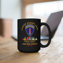 Load image into Gallery viewer, Black Mug 15oz - Army - US Army Europe - Berlin Airlift w COLD EXP Occp Airplane Svc