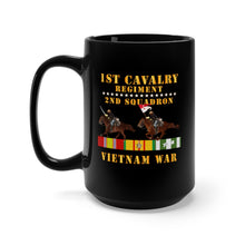 Load image into Gallery viewer, Black Mug 15oz - Army -2nd Squadron, 1st Cavalry Regiment - Vietnam War wt 2 Cav Riders and VN SVC X300