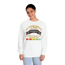 Load image into Gallery viewer, Unisex Classic Long Sleeve T-Shirt - Army - F Troop, 4th Cavalry, Hunter Killer Team, Vietnam War with Vietnam Service Ribbons