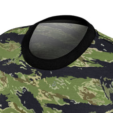 Load image into Gallery viewer, Women's AOP Cut & Sew Tee - Vietnam Military Tiger Stripe Jungle Camouflage