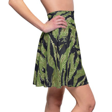 Load image into Gallery viewer, Women's Skater Skirt - Vietnam Military Tiger Stripe Jungle Camouflage