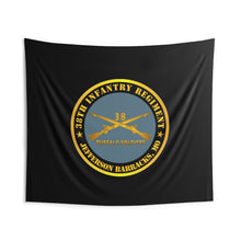 Load image into Gallery viewer, Indoor Wall Tapestries - Army - 38th Infantry Regiment - Buffalo Soldiers - Jefferson Barracks, MO w Inf Branch