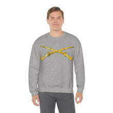 Load image into Gallery viewer, Unisex Heavy Blend Crewneck Sweatshirt - Army - Infantry Branch - Crossed Rifles