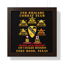 Load image into Gallery viewer, Framed Vertical Poster - Army - 2nd BCT, 1st Cav Division - BlackJack - All Sub Units w Ribbon X 300