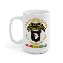 Load image into Gallery viewer, White Ceramic Mug - Army - 58th Infantry Platoon - Scout Dog - w VN SVC