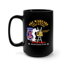 Load image into Gallery viewer, Black Mug 15oz - Army - 10th Mountain Division - Ski Warfare - Ski Combat - Winter Warfare X 300