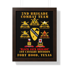 Load image into Gallery viewer, Framed Vertical Poster - Army - 2nd BCT, 1st Cav Division - BlackJack - All Sub Units w Ribbon X 300