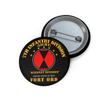 Load image into Gallery viewer, Custom Pin Buttons - Army - 7th Infantry Division - Ft Ord