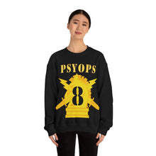 Load image into Gallery viewer, Unisex Heavy Blend Crewneck Sweatshirt - Army - PSYOPS w Branch Insignia - 8th Battalion Numeral - Line X 300 - Hat
