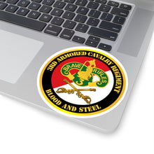 Load image into Gallery viewer, Kiss-Cut Stickers - Army - 3rd Armored Cavalry Regiment DUI - Red White - Blood and Steel