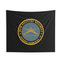 Load image into Gallery viewer, Indoor Wall Tapestries - Army - 38th Infantry Regiment - Buffalo Soldiers - Jackson Barracks, LA w Inf Branch