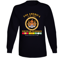 Load image into Gallery viewer, USS America (CV-66) - Vietnam Vet with Vietnam Service Ribbons - Long Sleeve Tee