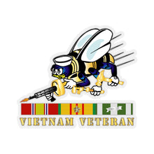 Load image into Gallery viewer, Kiss-Cut Stickers - Navy - Seabee - Bee Only w VN SVC wo DS V1
