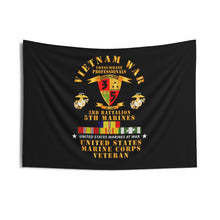 Load image into Gallery viewer, Indoor Wall Tapestries - USMC - Vietnam War Veteran - 3rd Bn, 5th Marines w CAR VN SVC