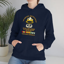 Load image into Gallery viewer, Unisex Heavy Blend Hooded Sweatshirt - Army - Jumping Mustangs w DUI - ABN Basic - 1st Bn 8th Cav w VN