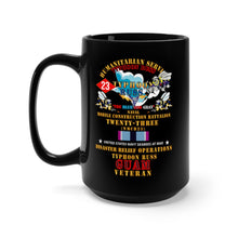 Load image into Gallery viewer, Black Mug 15oz - USN - Humanitarian Svc - NMCB 23 Typhoon Russ - HUMAN SVC X 300