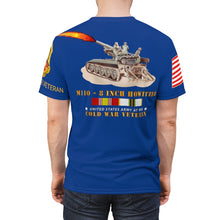 Load image into Gallery viewer, Unisex All Over Print - Army - 2nd Bn 83rd Artillery Babenhausen Germany w COLD SVC - Front w M110 Firing Back - Dark Blue