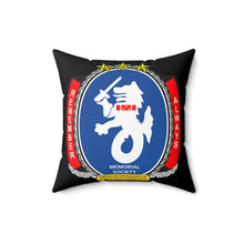 Load image into Gallery viewer, Spun Polyester Square Pillow - American Defenders Of Bataan Corregidor - Ms Logo - Black