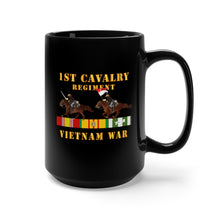 Load image into Gallery viewer, Black Mug 15oz - Army - 1st Cavalry Regiment - Vietnam War wt 2 Cav Riders and VN SVC X300