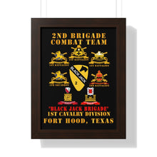Load image into Gallery viewer, Framed Vertical Poster - Army - 2nd BCT, 1st Cav Division - BlackJack - All Sub Units w Ribbon X 300