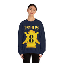 Load image into Gallery viewer, Unisex Heavy Blend Crewneck Sweatshirt - Army - PSYOPS w Branch Insignia - 8th Battalion Numeral - Line X 300 - Hat