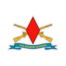 Load image into Gallery viewer, Kiss-Cut Stickers - Army - 5th Infantry Division - SSI w Br - Ribbon X 300