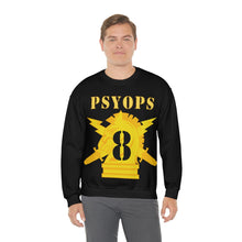 Load image into Gallery viewer, Unisex Heavy Blend Crewneck Sweatshirt - Army - PSYOPS w Branch Insignia - 8th Battalion Numeral - Line X 300 - Hat