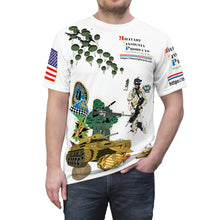 Load image into Gallery viewer, Unisex Cut & Sew Tee (AOP) - Military Insignia Products Brand Shirt