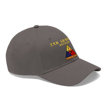 Load image into Gallery viewer, Unisex Twill Hat - 2nd Armored Division - Shoulder Sleeve Insignia (SSI) without Text - "Hell on Wheels" - Direct to Garment (DTG) Printed