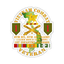 Load image into Gallery viewer, Kiss-Cut Stickers - Army - Vietnam Combat Vet - 8th Bn 6th Artillery - 1st Inf Div SSI