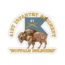 Load image into Gallery viewer, Kiss-Cut Stickers - Army - 41st Infantry Regiment - Buffalo Soldiers w 41st Inf Guidon X 300