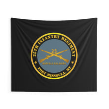 Load image into Gallery viewer, Indoor Wall Tapestries - Army - 25th Infantry Regiment - Fort Missoula, MT - Buffalo Soldiers w Inf Branch V1