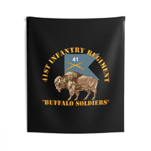 Load image into Gallery viewer, Indoor Wall Tapestries - Army - 41st Infantry Regiment - Buffalo Soldiers w 41st Inf Guidon X 300