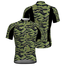 Load image into Gallery viewer, Tiger Stripe Jungle Camo All Over Print Men's Cycling Shirt Custom Activewear Cycling Top