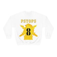 Load image into Gallery viewer, Unisex Heavy Blend Crewneck Sweatshirt - Army - PSYOPS w Branch Insignia - 8th Battalion Numeral - Line X 300 - Hat