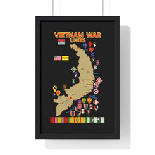 Load image into Gallery viewer, Premium Framed Vertical Poster - Map - Vietnam Units - 3 wo DS - Black