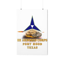 Load image into Gallery viewer, Premium Matte vertical posters - Army - III Armored Corps - M1A1 - M2 Bradely Firing - Fort Hood Texas X 300