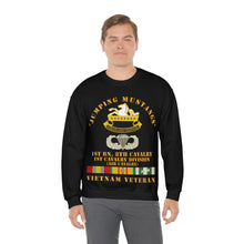 Load image into Gallery viewer, Unisex Heavy Blend Crewneck Sweatshirt - Army - Jumping Mustangs w DUI - ABN Basic - 1st Bn 8th Cav w VN